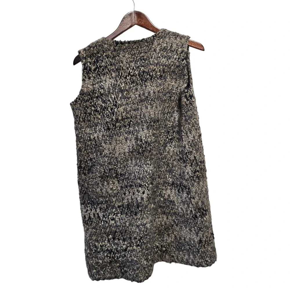 Cocogio‎ Cardigan Wool Blend Open Front Long Sweater Vest Gray